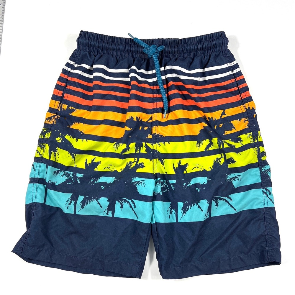 Kailua Surf Boys Swim Trunks Size 14-16 Palm Tree‎ Multi Beach Summer Vacation